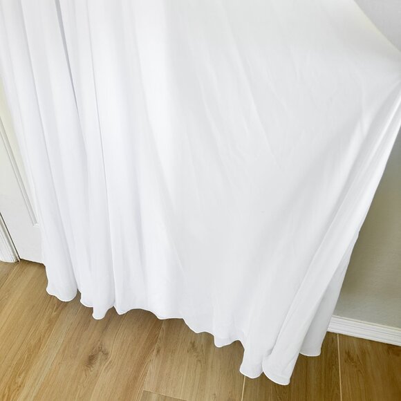 WHITE A-LINE/SWEETHEART NECKLINE CHIFFON WEDDING DRESS WITH LACE TOP & CRYSTALS - Picture 10 of 17